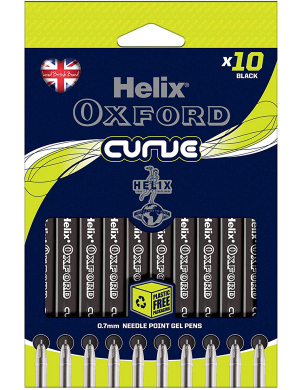 Oxford Curve Pens 10pk - Black